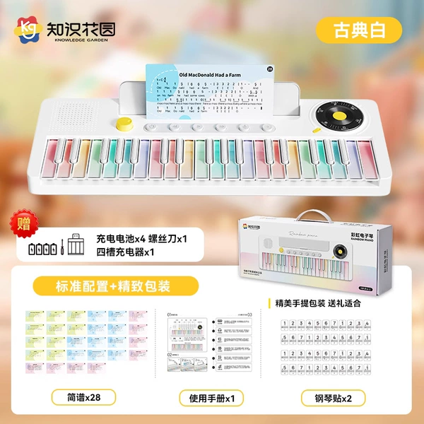 Rainbow set charging, piano for beginners, 37 keys