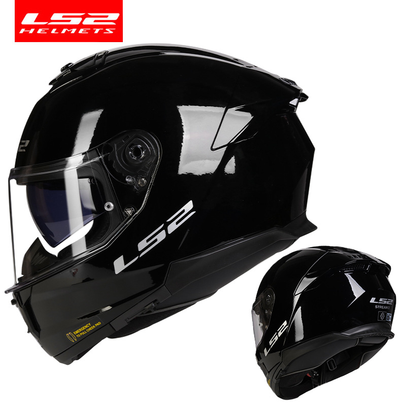 LS2 casco nuevo casco de la motocicleta grande cola doble lente casco completo unisex Four Seasons universal 3C certificación FF808