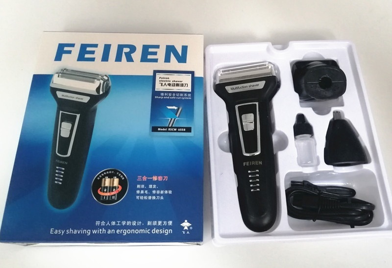 飛人髭剃り充電電気髭剃り男性髭剃り三合一髭剃り6558鼻毛剃り散髪|undefined
