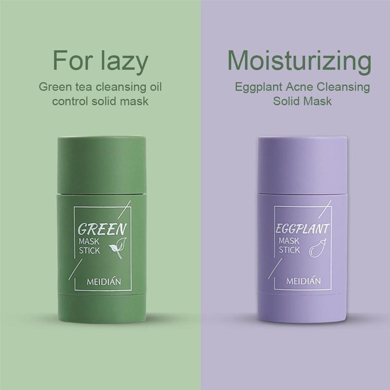 Meidian Green Tea Hydrating Oil Control Cleansing Acne Solid Mask Eggplant Deep Cleansing Pore Stick_voghion.com