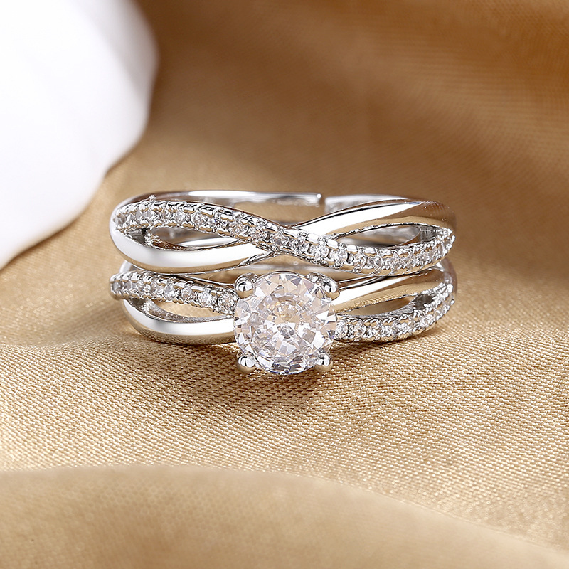 1 Piece Quantity Wedding Occasion Ig Style Round Copper Inlay Zircon Rings