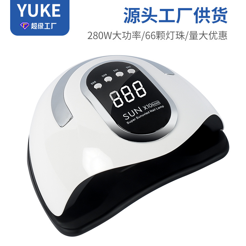 Lámpara de uñas inteligente, de secado rápido, 280W, lámpara para hornear uñas de alta potencia, pegamento de uñas, máquina de uñas, tienda de uñas, lámpara de fototerapia transfronteriza