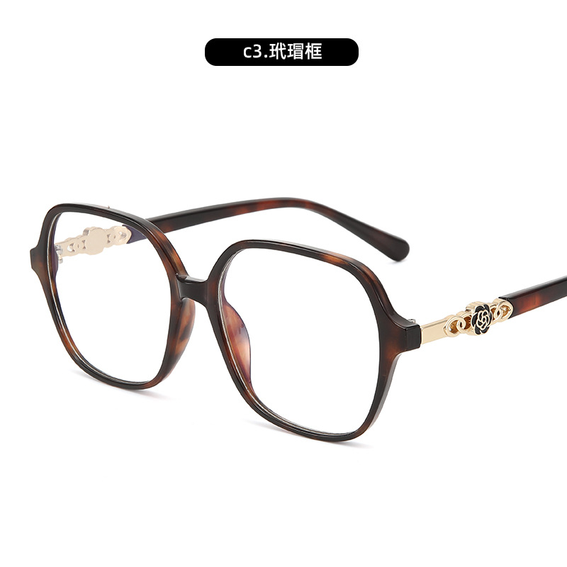 Nueva celebridad de Internet Xiaoxiangfeng Camellia Gafas anti-luz azul Versión coreana del marco de espejo en vivo de Douyin femenino Marco de espejo de miopía