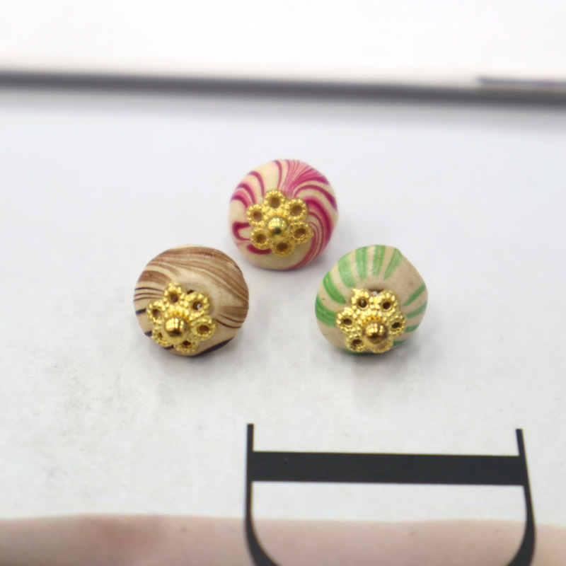 Qingjin Abacus Beads Buttons Shirt Ufo Wooden Buttons Wooden Buttons Wooden Buttons Colorful Small Buttons Garment Accessories