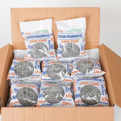 304 steel wire ball food grade stainless steel cleaning ball household cleaning brush kitchen dishwashing pot steel wire ball wholesale