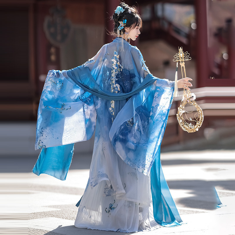 重工刺绣齐胸仙气诃子褶裙唐制汉服女夏季|undefined