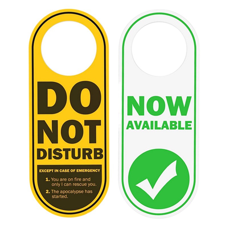 Amazon creativo puerta diversión Inglés rápido tarjeta pvc lista Oficina por favor no molestar Lista de doble cara