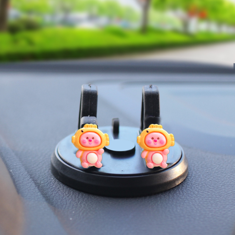 Nuevo adorno de coche de resina linda adorno de pantalla de navegación de consola central de coche de dibujos animados creativo adorno de cabeza