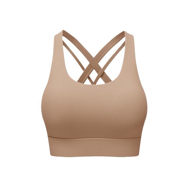 Actualizado desnudo Cruz trasera de una sola pieza fija Copa Sujetador deportivo yoga correr fitness ropa interior deportiva para mujeres image 7