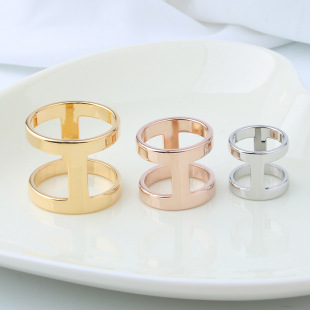 Fashionable Simple H Glossy Silk Towel Buckle All-match Clip Women's High-end Luxury Dual-use Square Scarf Shawl Buckle Decorative Small Jewelry