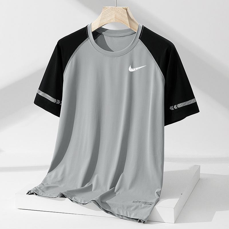 Cross-Border Men's T-Shirt 2026 New Summer Thin Ice Silk Trendy Brand Short-Sleeve T-Shirt Men's Ice-Feel Top Cross-Border Men's T-Shirt 2026 New Summer Thin Ice Silk Trendy Brand Short-Sleeve T-Shirt Men's Ice-Feel Top