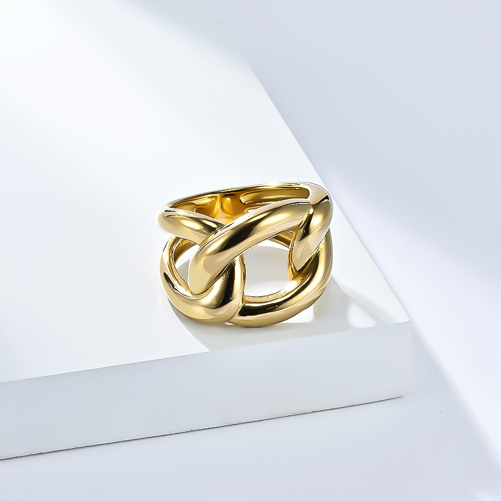 Minimalist Geometric Titanium Steel Ring For Women Irregular Shape_voghion.com