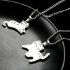 Cartoon cute pendant stainless steel, necklace for beloved, accessory, wholesale