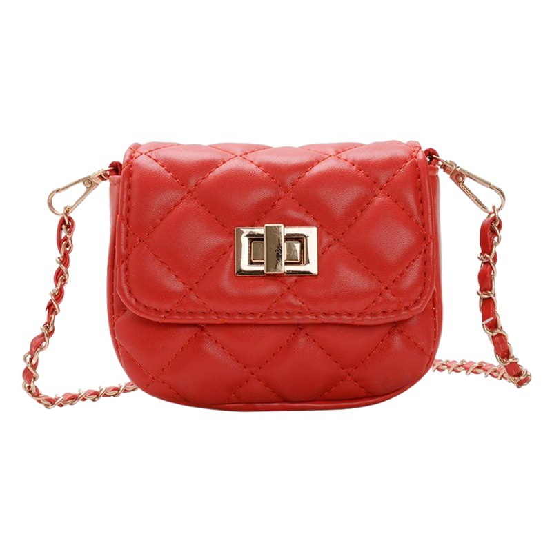 Girls' Elegant Little Chanel-Style Bag, High-End Fashion Quilted Crossbody Bag, Korean Style Trendy Children's Coin Purse