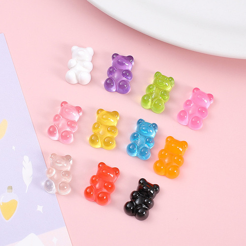 Resin Accessories Transparent Teddy Bear School Supplies Phone Case Material Slime Filling DIY Decorative Accessories