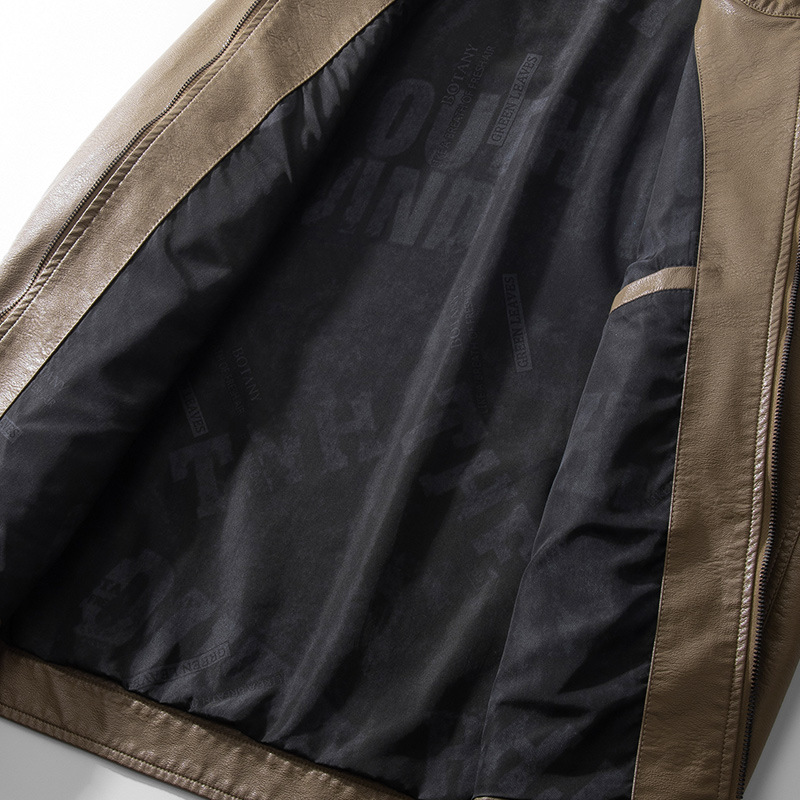 Men's Clothing stand collar leather jacket men's coat autumn new simple PU leather jacket short top_voghion.com