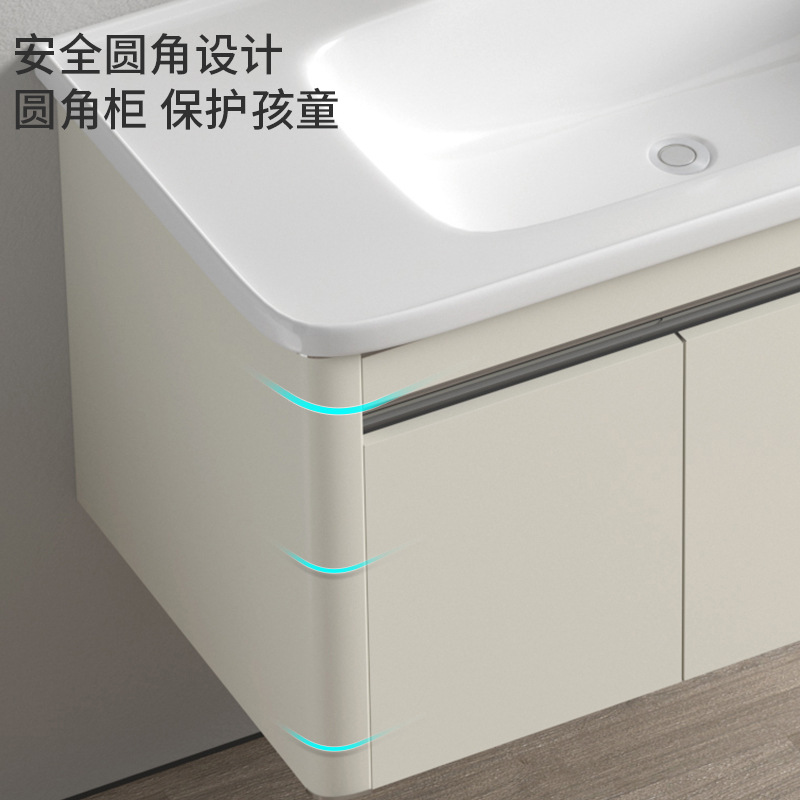 Gabinete de baño de acero inoxidable simple cerámica lavabo lavabo lavabo lavabo de inodoro ingeniería hotel image 3