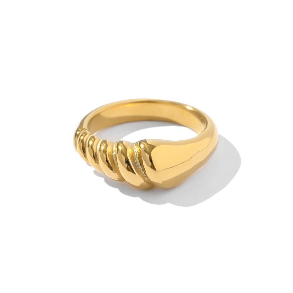 Daily Occasion 316 Stainless Steel Material Wholesale Jewelry Fashion Geometric 316 Stainless Steel Artificial Diamond PVD Coated Plating Open Ring