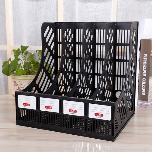 Office Supplies Plastic File Rack Desktop Storage Quadruple Information Rack A4 Office File Organizing File Column