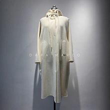 定制~宽松大慵懒小禾柜1W+双面山羊绒奶白连帽超长款大衣女外