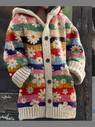 2025 Cross-border International Trade Amazon Independent Station New Halloween Animal 3D Print Casual Hooded Scarf Coat