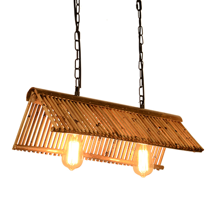 Lámparas de pared de bambú bar de comedor simple candelabro silencioso japonés estilo chino Zen dormitorio decoración de vestíbulos de arte lámparas