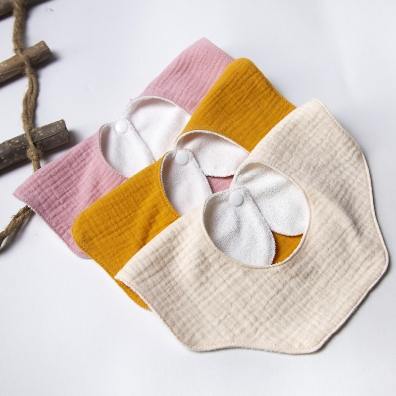 Children's brand solid color double-sided eating bib for new born