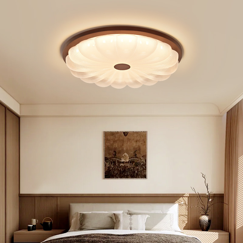 Lámpara de dormitorio retro de estilo americano, lámpara de techo de madera maciza, estilo de mediados de siglo, lámpara LED para sala de estar, protección para los ojos, lámpara para habitación infantil L271 image 2