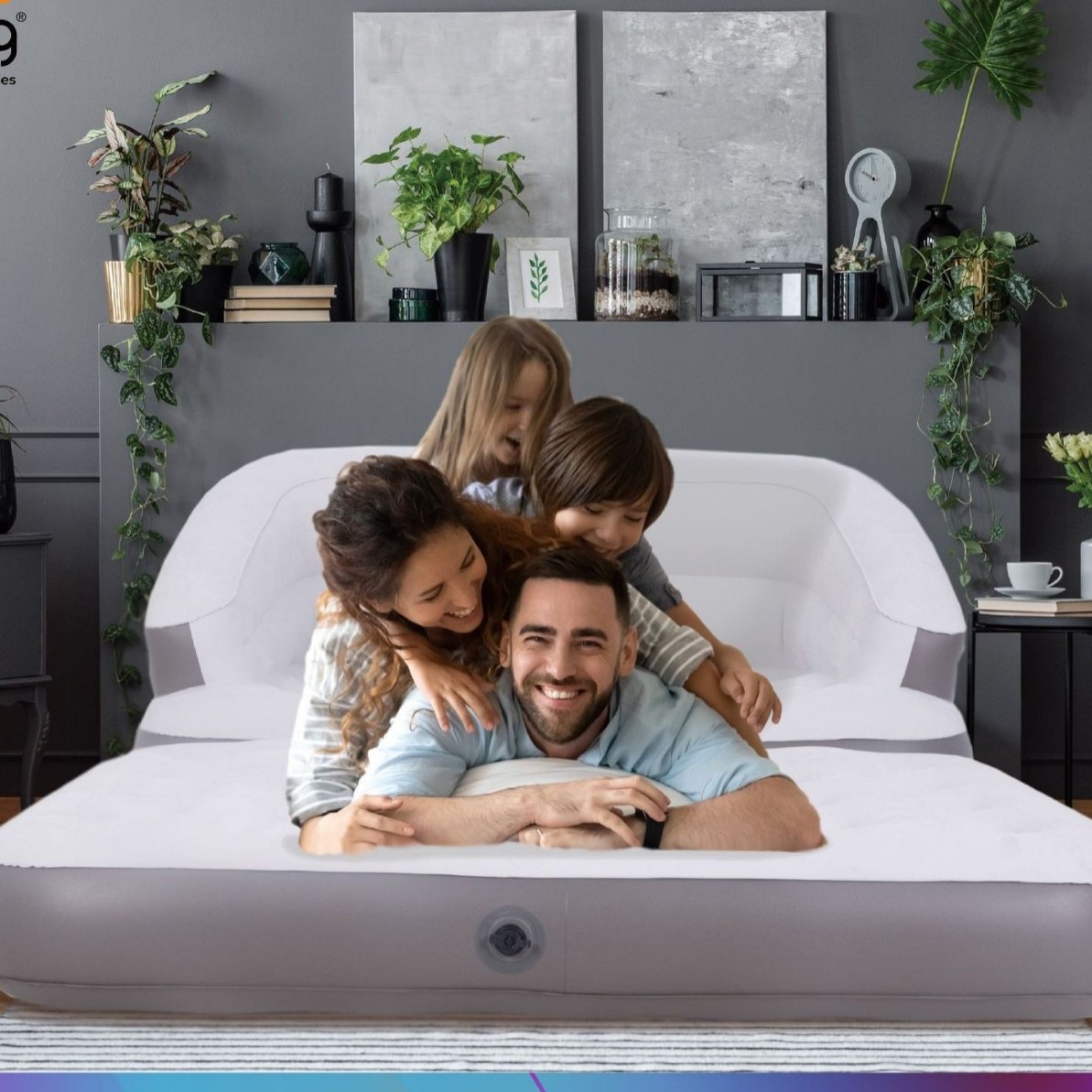 Jilong Inflatable Sofa Bed Can Be Used for Lying Down, Sitting, and Storage, Multifunctional Outdoor Portable Folding Inflatable Sofa