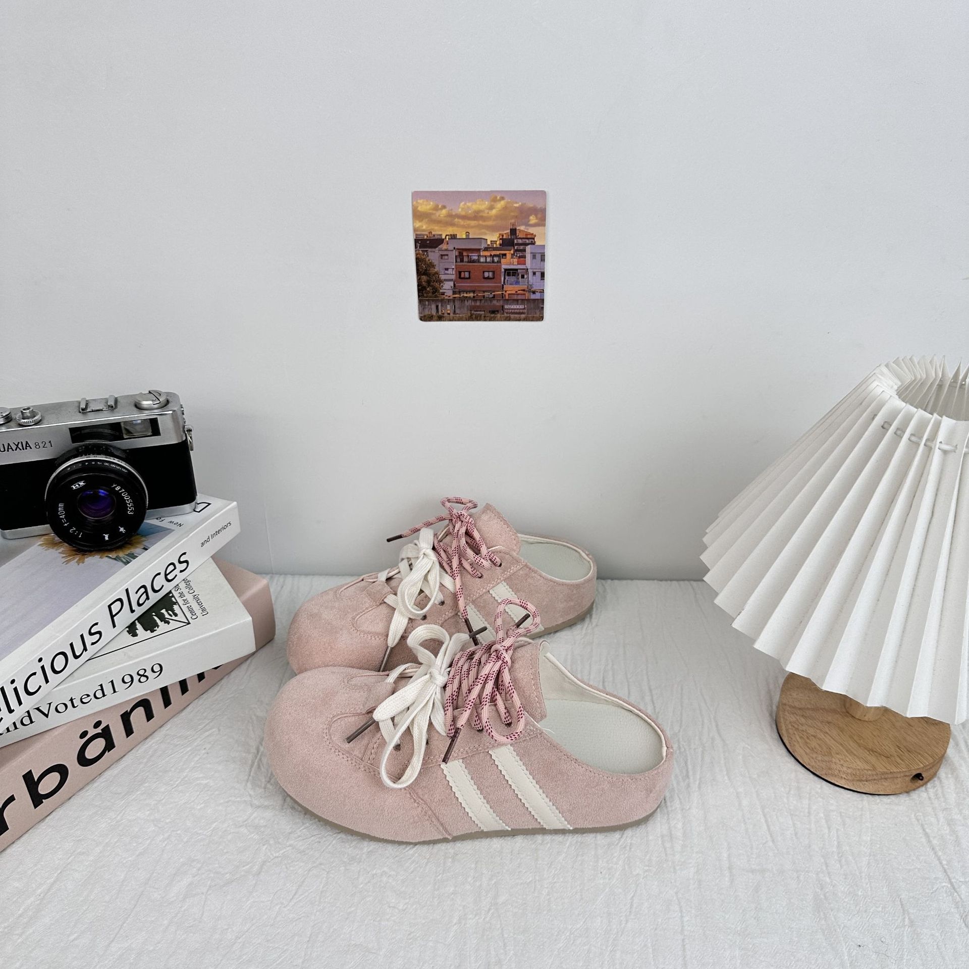 Zapatos de mujer retro Dexun de verano de 2025 nuevos zapatos de bolsillo burken aumentan la altura de la parte inferior gruesa de la gente perezosa con un pedazo de pelo