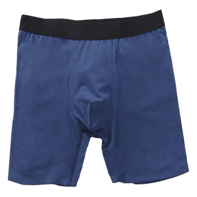 Ropa interior larga para hombres transfronteriza más tamaño europeo cintura alta algodón boxeadores deportes blanco alargado color sólido pantalones cortos comercio exterior