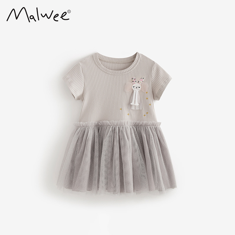 Malwee transfronterizo vestido de niña de verano nuevo lindo vestido de niña europea y americana vestido de princesa para niños