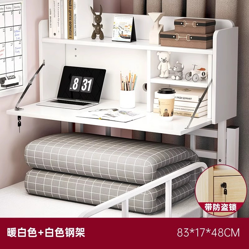 Mesa de cama dormitorio de estudiantes universitarios Temporada de apertura Artefacto de la cama de arriba y abajo Mesa de computadora portátil perezosa Mesa de estudio de escritura