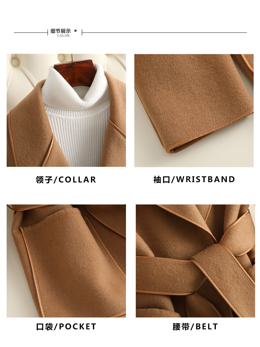 New Customer Benefits: Double-Sided Wool Cashmere Coat for Women, Short Style for Petite Figures, 2025 Autumn and Winter New Woolen Coat