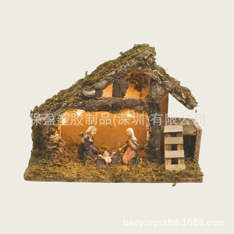 Рождественские украшения для кормушки, фигурки для домика в кормушке, праздничные религиозные поделки, домашние украшения, оптовая торговля для внешней торговли