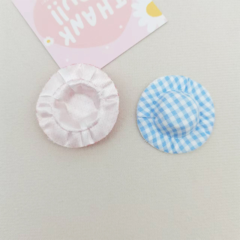 4cm布艺格纹帽子饰品配件diy猫咪玩具装饰材料手作花艺小帽批发|undefined