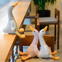 新款跨境坐鹅玩偶网红仿真可爱大白鹅毛绒玩具少女心公仔安抚抱枕