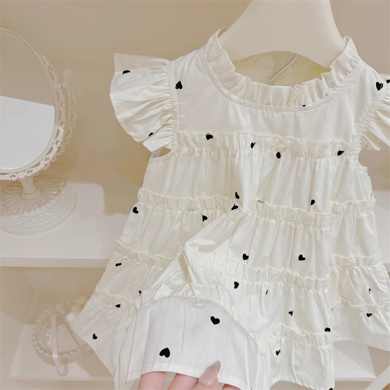 Xianning siete vestidos de princesa de estilo occidental para niños vestidos de manga corta para niños vestidos de playa coreanos vestidos de verano para niñas nuevas