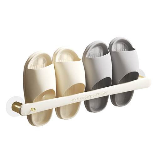 Light luxury style bathroom slipper rack without punching, bathroom drain rack, toilet wall-mounted towel storage and organization rack