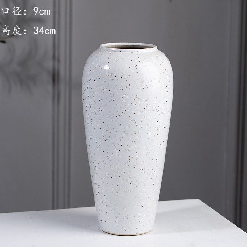 Jingdezhen nuevo jarrón de cerámica china planta maceta de flores de cerámica vintage flor seca sala de estar decoración moderna simple estricta