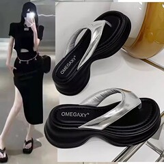 松糕厚底人字拖女夏季外穿2024新款高級感時尚海邊沙灘夾腳涼拖鞋