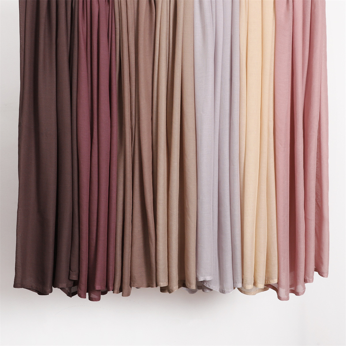 Soft Viscose Cotton Solid Color Scarf Fashion Wide Edge Thin Hijabs High Quality Headscarf Long Shawls for Muslim Woman