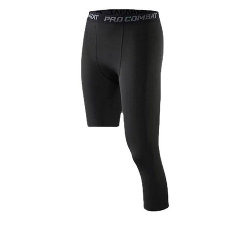 One-Leg Basketball Tight Leggings NBA Style Men's Seven-Eighth Training Fitness Leggings Breathable Sweat-Wicking Base Running Shorts