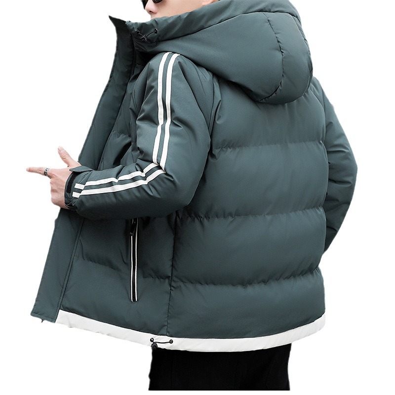 2022冬の新型保温綿服男性カジュアルコート冬の綿入れの上着とベルベットの厚い帽子とダウンの綿服男性