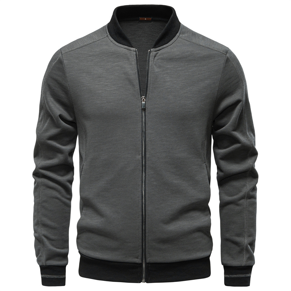 Giacca in jeans da uomo collo baseball business casual autunno inverno_voghion.com
