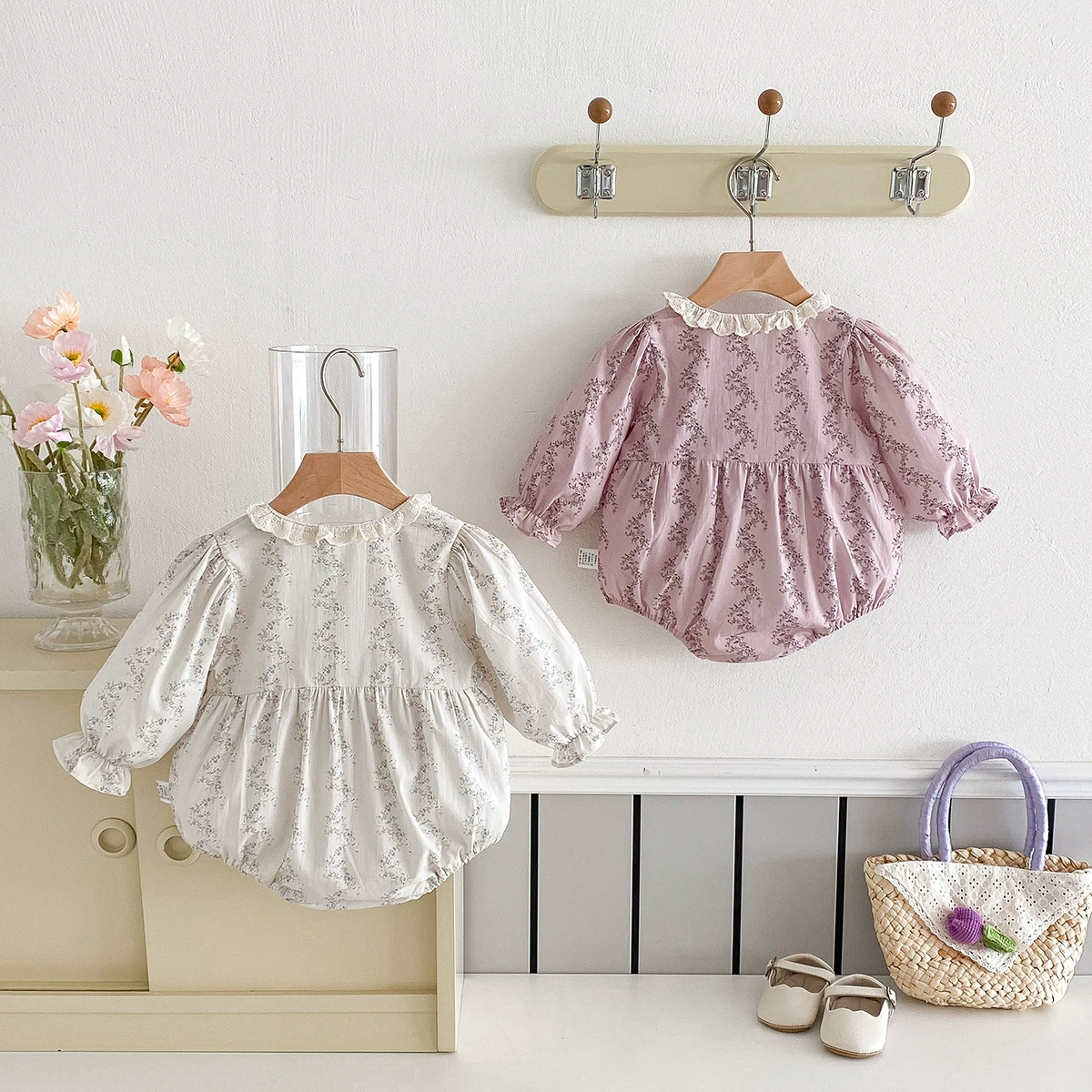 Детский осенний комбинезон, боди, платье принцессы на выход, в стиле вестерн, с цветочным принтом, одежда для особых случаев