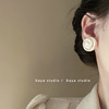 Retro acrylic small design earrings from pearl, French retro style, wholesale