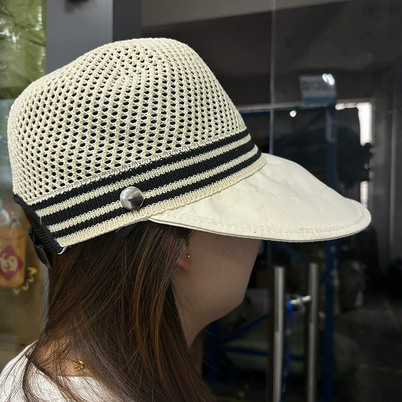 Sun hat ponytail cap, quick‑dry thin summer sun hat with ponytail opening and mask hook, adjustable