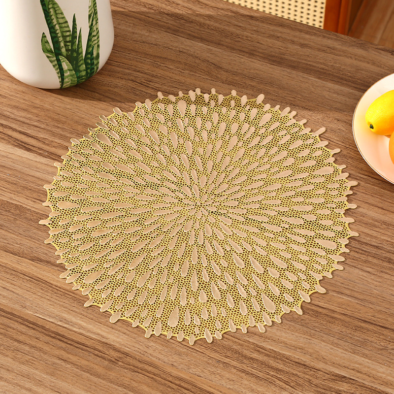 Transfronterizos franceses circular PVC almohadilla de café de gota creativa almohadilla de aislamiento térmico almohadilla de aislamiento térmico de restaurante de lujo ligero