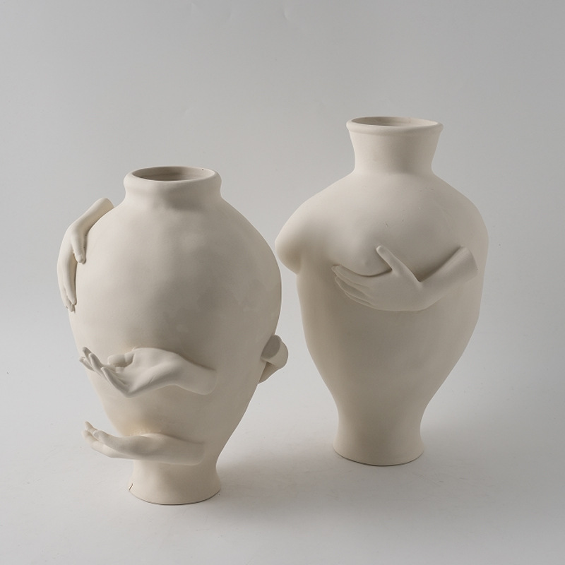 French Style Quiet Style Ceramic Artist Art Ceramic Vase Homestay Model Room Jewelry Simple Guest Restaurant Entrance Flower